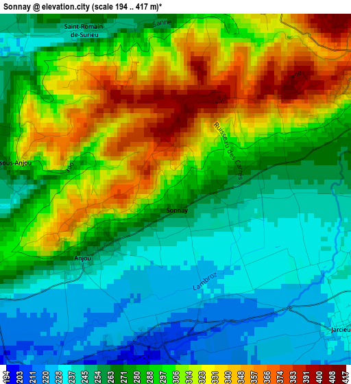 Sonnay elevation map