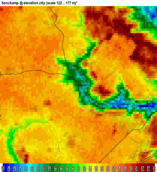 Sonchamp elevation map