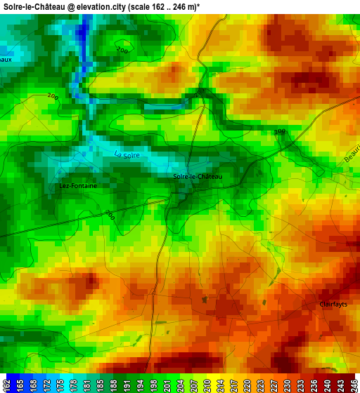 Solre-le-Château elevation map