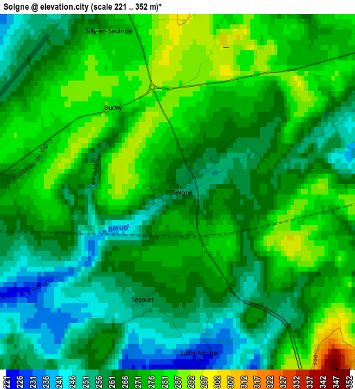 Solgne elevation map
