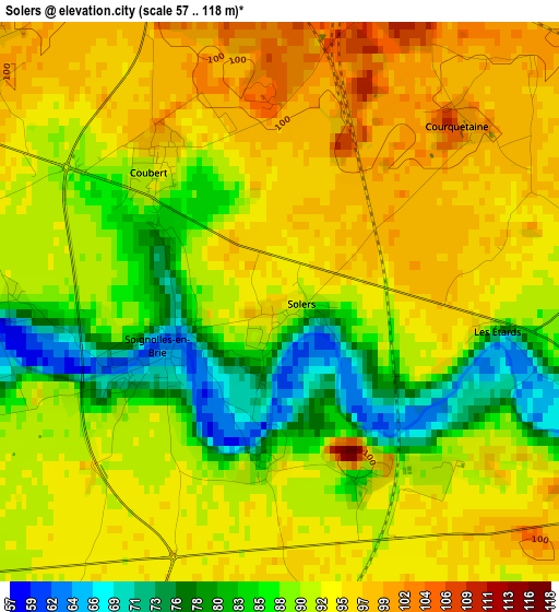 Solers elevation map