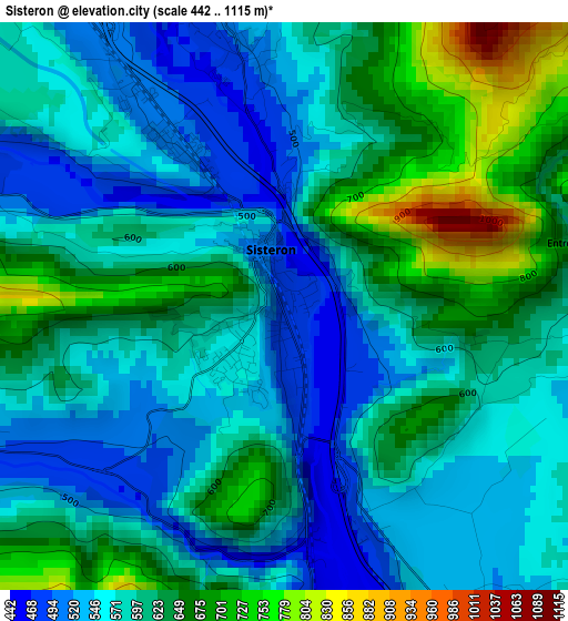 Sisteron elevation map