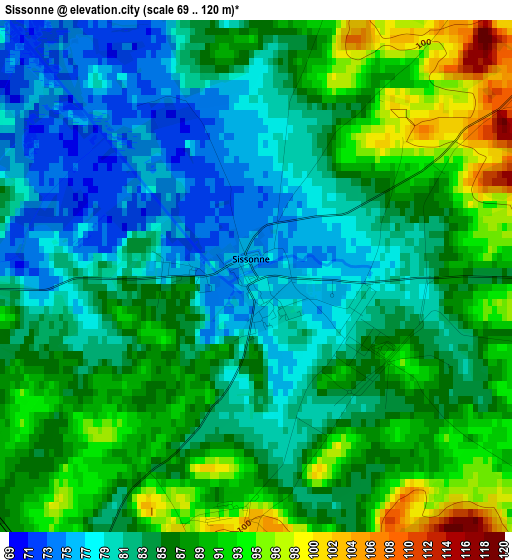 Sissonne elevation map