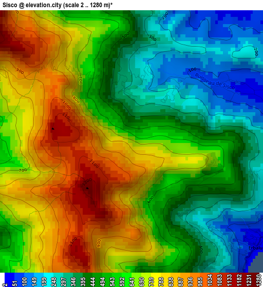 Sisco elevation map