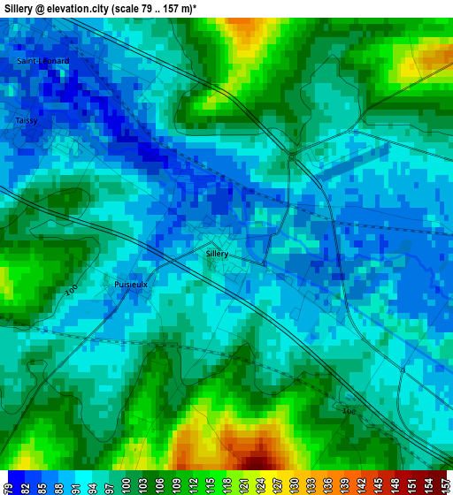 Sillery elevation map