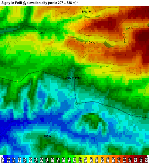 Signy-le-Petit elevation map