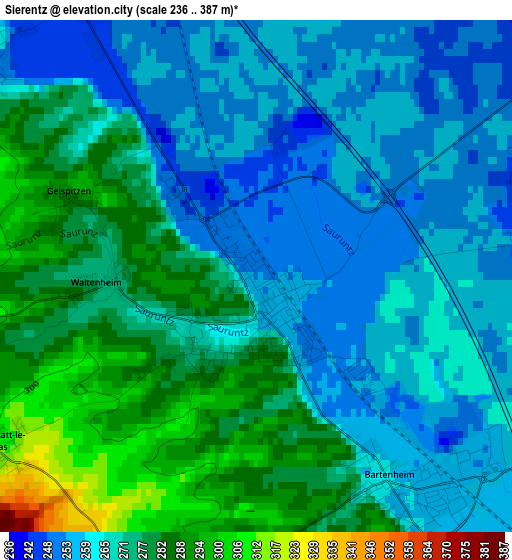 Sierentz elevation map