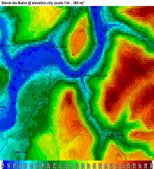 Sierck-les-Bains elevation map