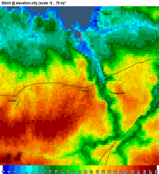 Sibiril elevation map