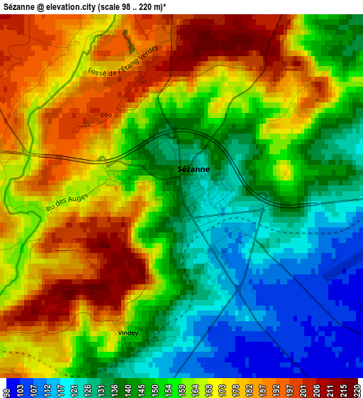 Sézanne elevation map