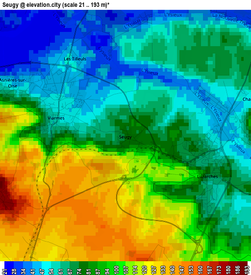 Seugy elevation map