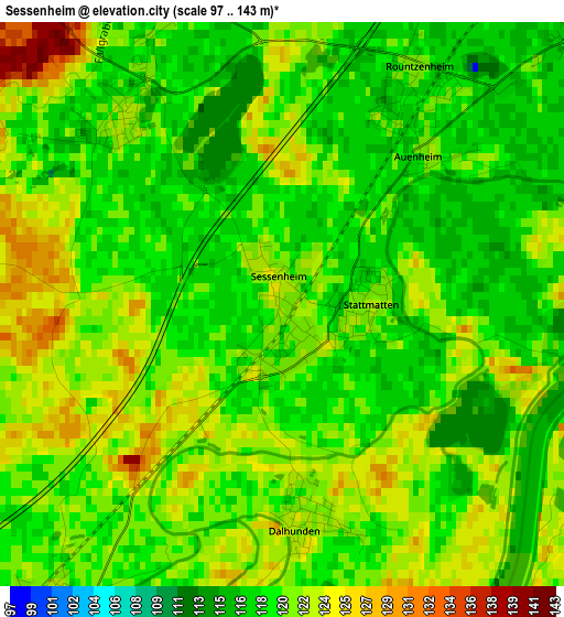 Sessenheim elevation map