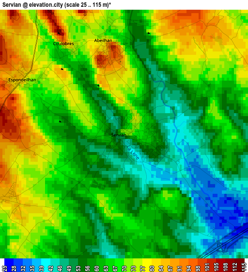 Servian elevation map