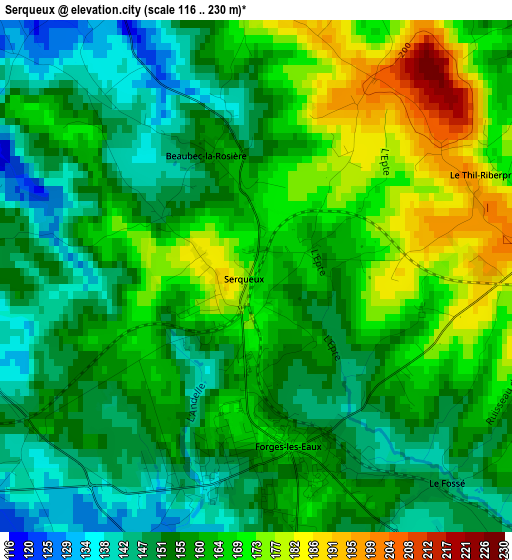 Serqueux elevation map