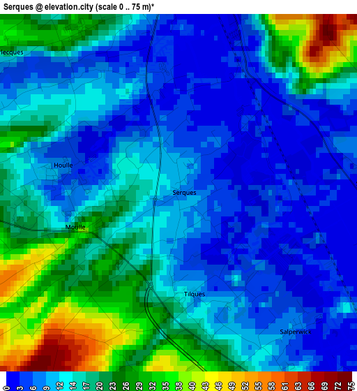 Serques elevation map