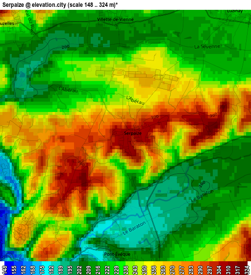 Serpaize elevation map