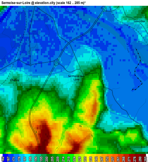 Sermoise-sur-Loire elevation map
