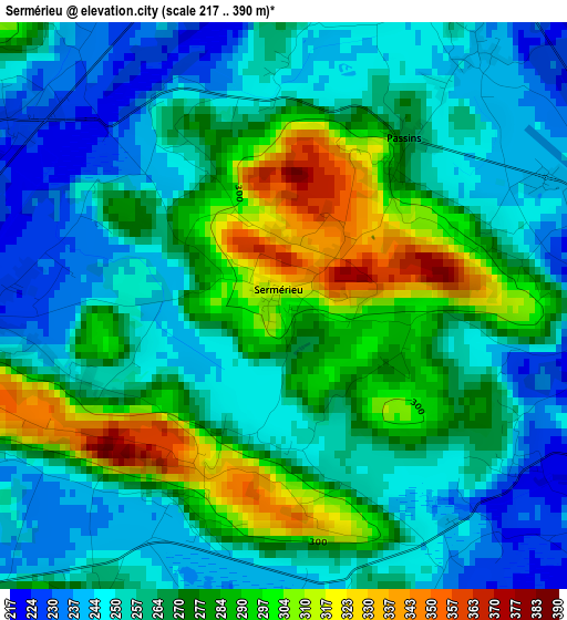 Sermérieu elevation map