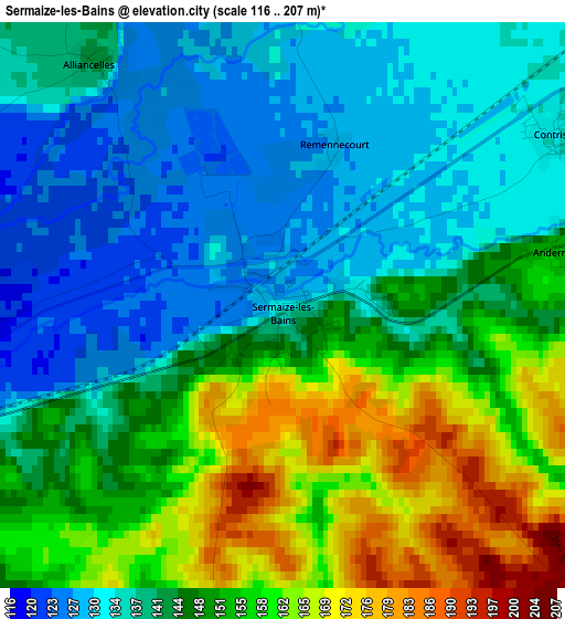 Sermaize-les-Bains elevation map