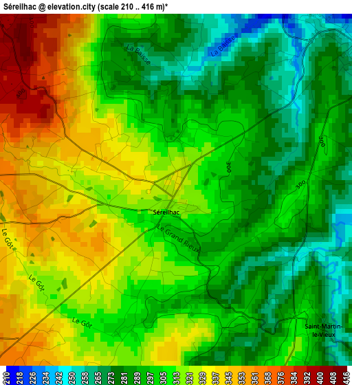 Séreilhac elevation map