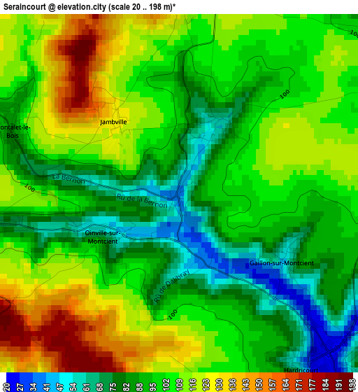 Seraincourt elevation map