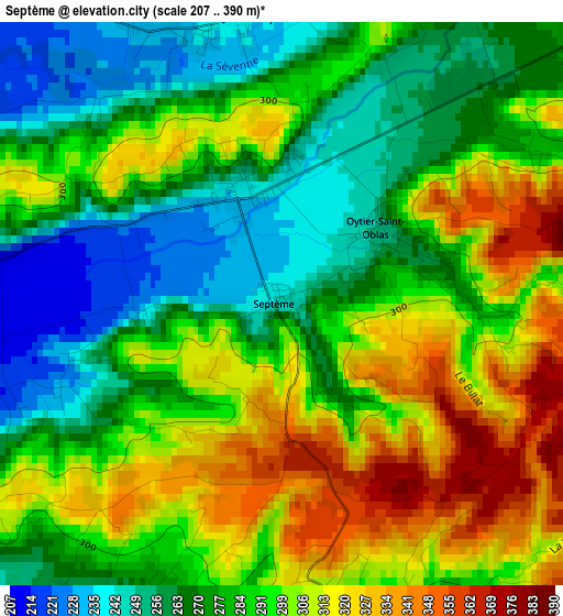 Septème elevation map