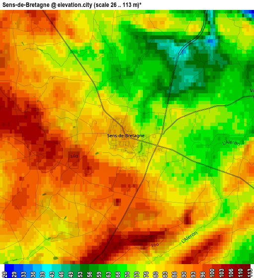 Sens-de-Bretagne elevation map