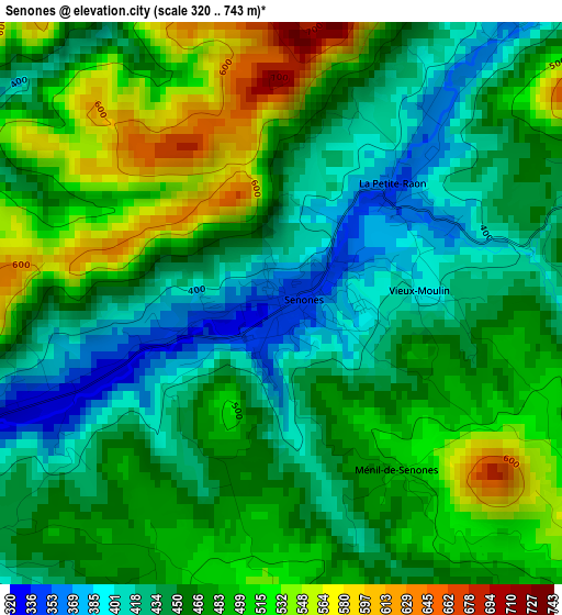 Senones elevation map