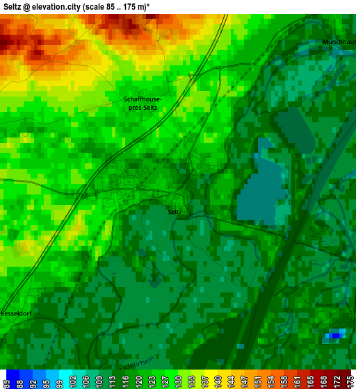 Seltz elevation map