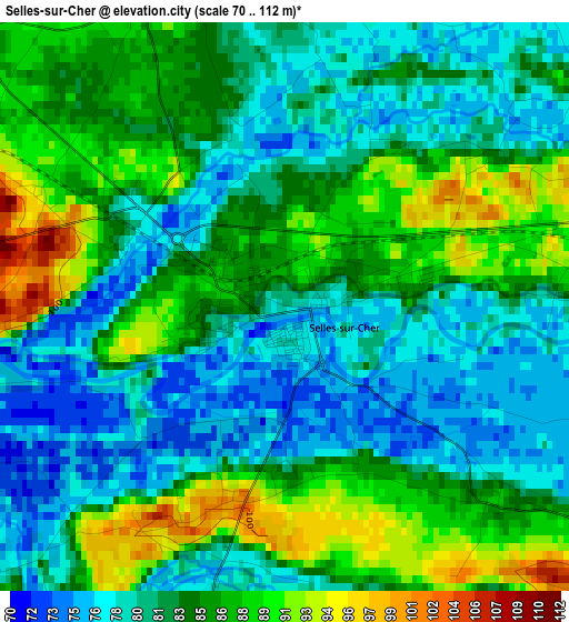 Selles-sur-Cher elevation map