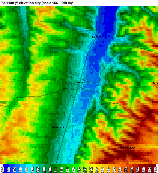 Seissan elevation map