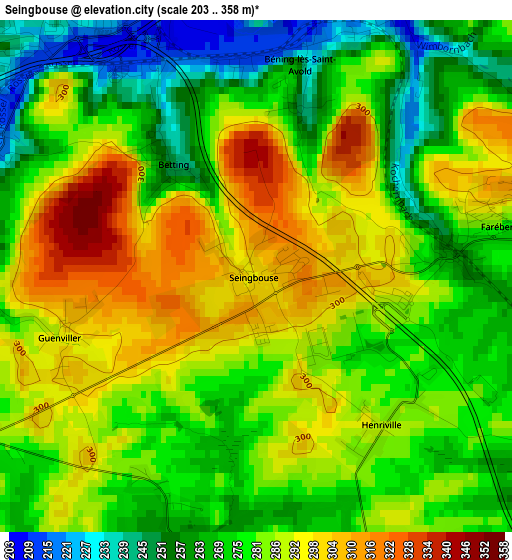 Seingbouse elevation map