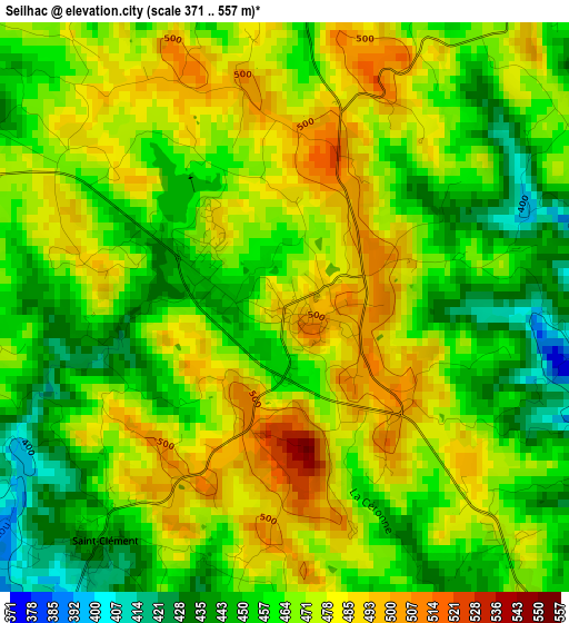 Seilhac elevation map