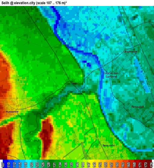 Seilh elevation map