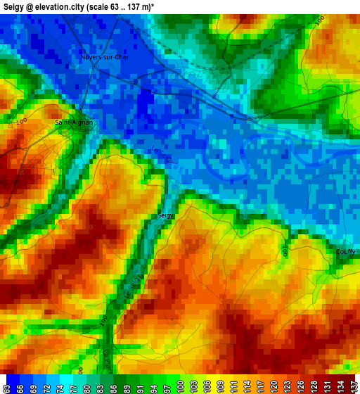 Seigy elevation map