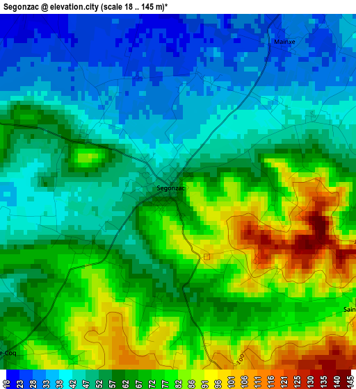 Segonzac elevation map