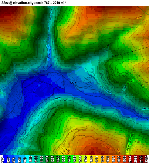 Séez elevation map