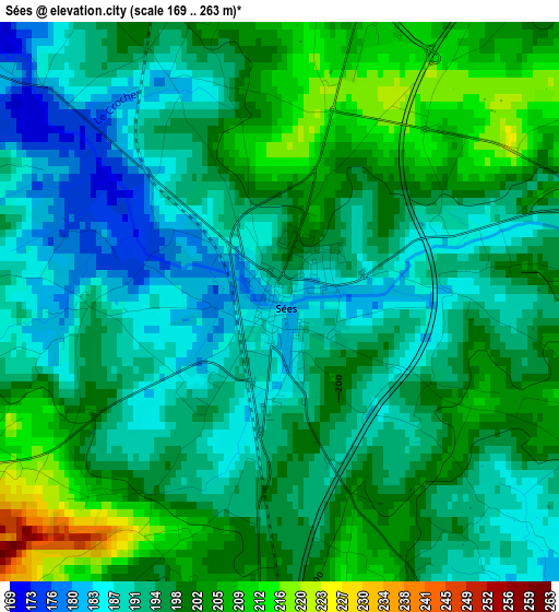 Sées elevation map