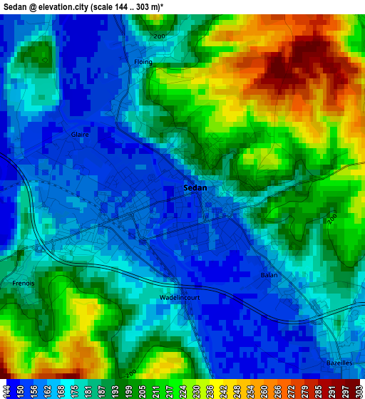 Sedan elevation map