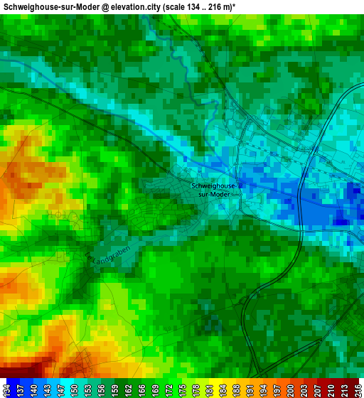 Schweighouse-sur-Moder elevation map