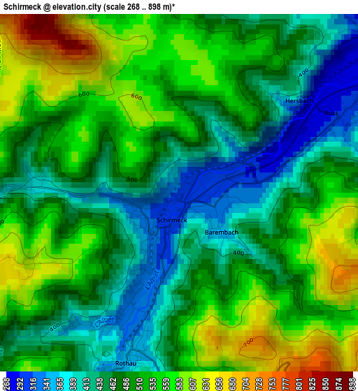 Schirmeck elevation map