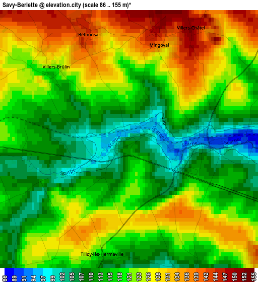 Savy-Berlette elevation map