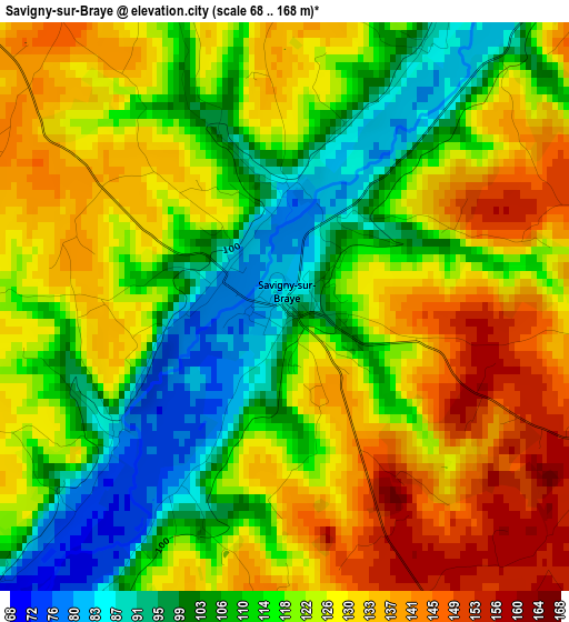 Savigny-sur-Braye elevation map