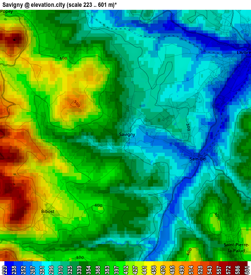 Savigny elevation map