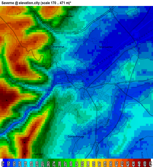 Saverne elevation map