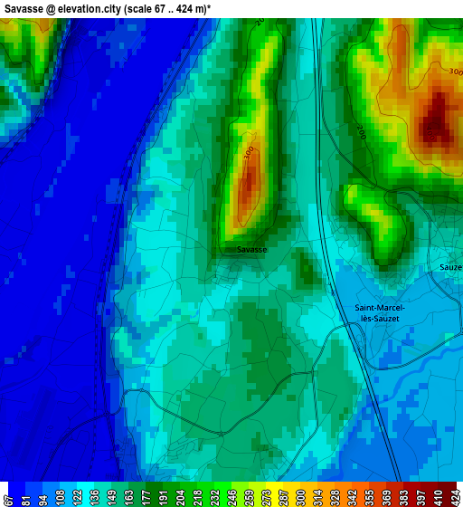 Savasse elevation map