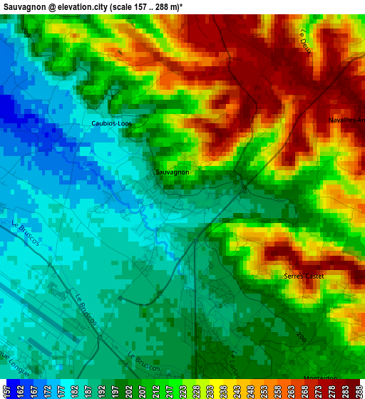 Sauvagnon elevation map