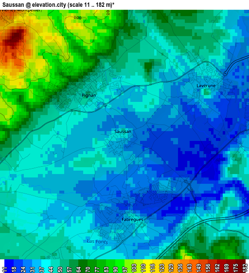 Saussan elevation map