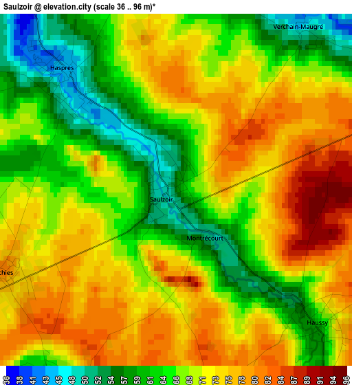 Saulzoir elevation map