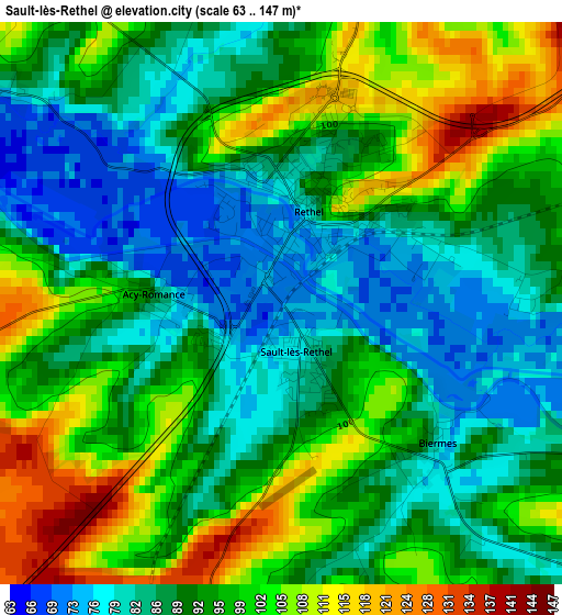 Sault-lès-Rethel elevation map